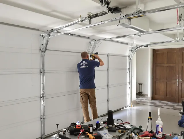 Wallingford Center Garage Door Repair certified technician performing precision garage door repair in Wallingford Center