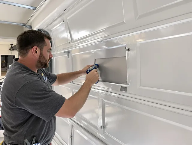Garage door panel repair by Wallingford Center Garage Door Repair in Wallingford Center