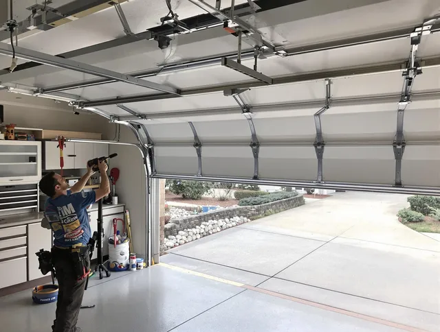Garage door track repair service by Wallingford Center Garage Door Repair in Wallingford Center